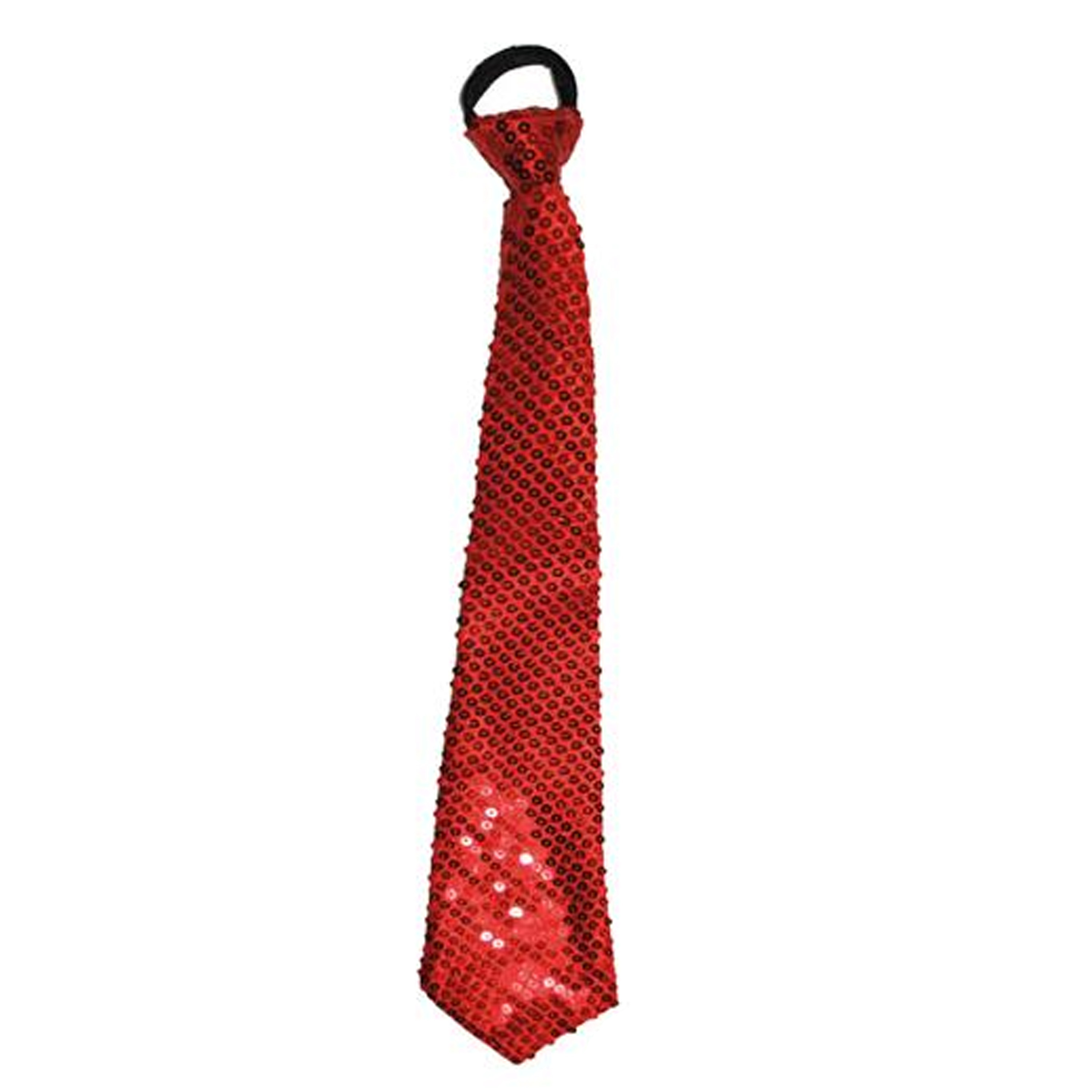 Carnaval verkleed stropdas met glitter pailletten rood polyester heren-dames