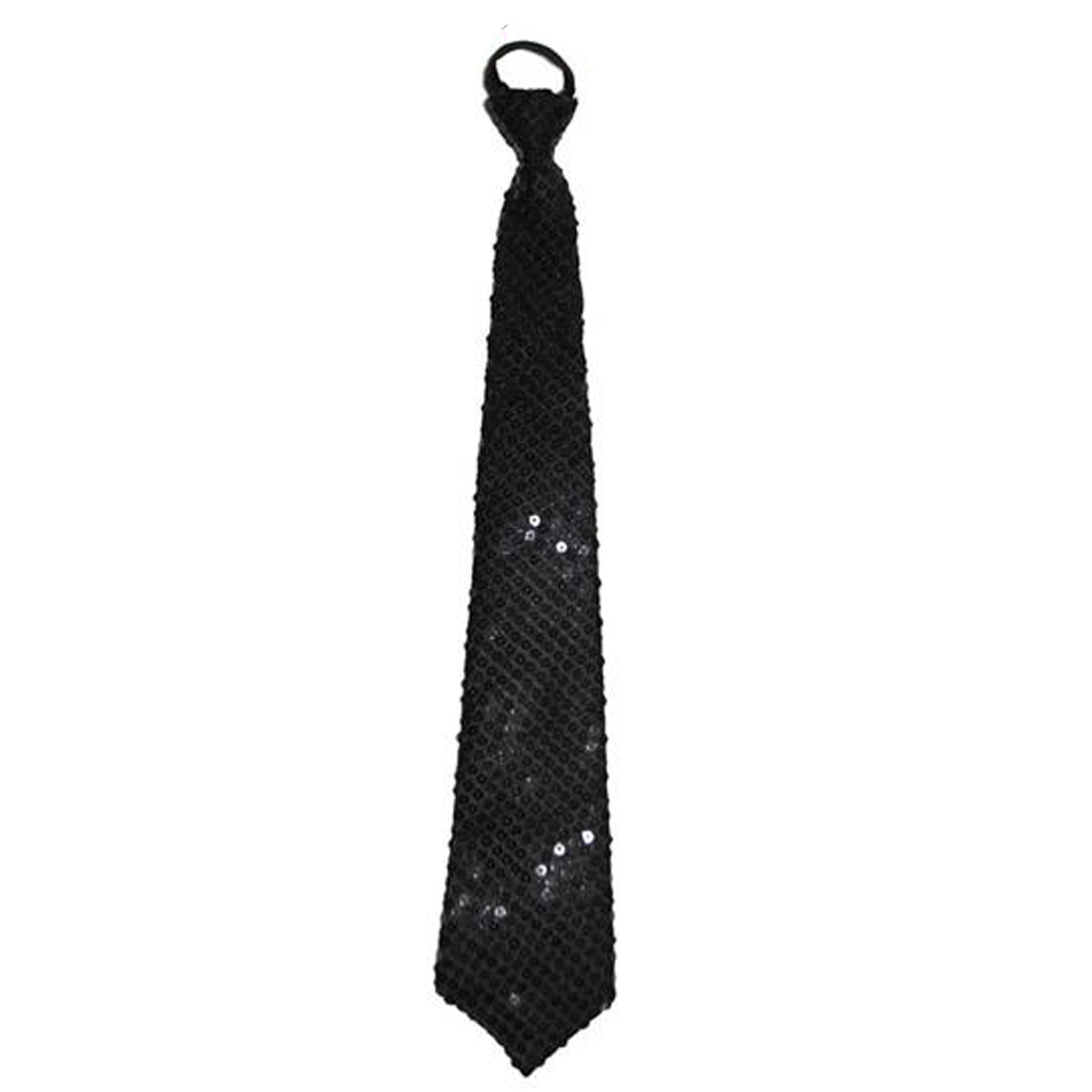 Carnaval verkleed stropdas met glitter pailletten zwart polyester heren-dames