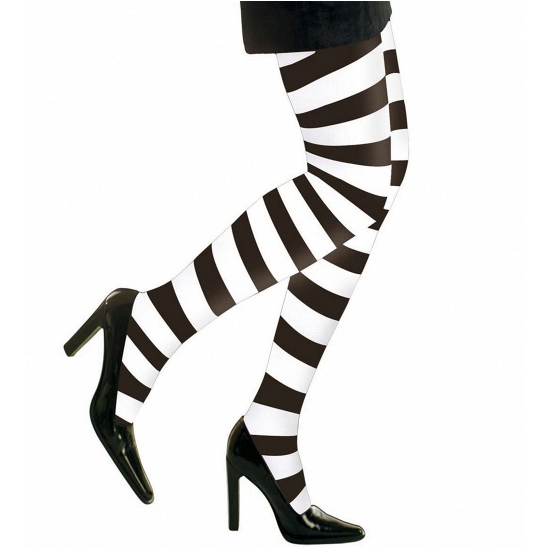 Carnavalskleding-Halloween wit-zwarte heksen panties-maillots verkleedaccessoire voor dames