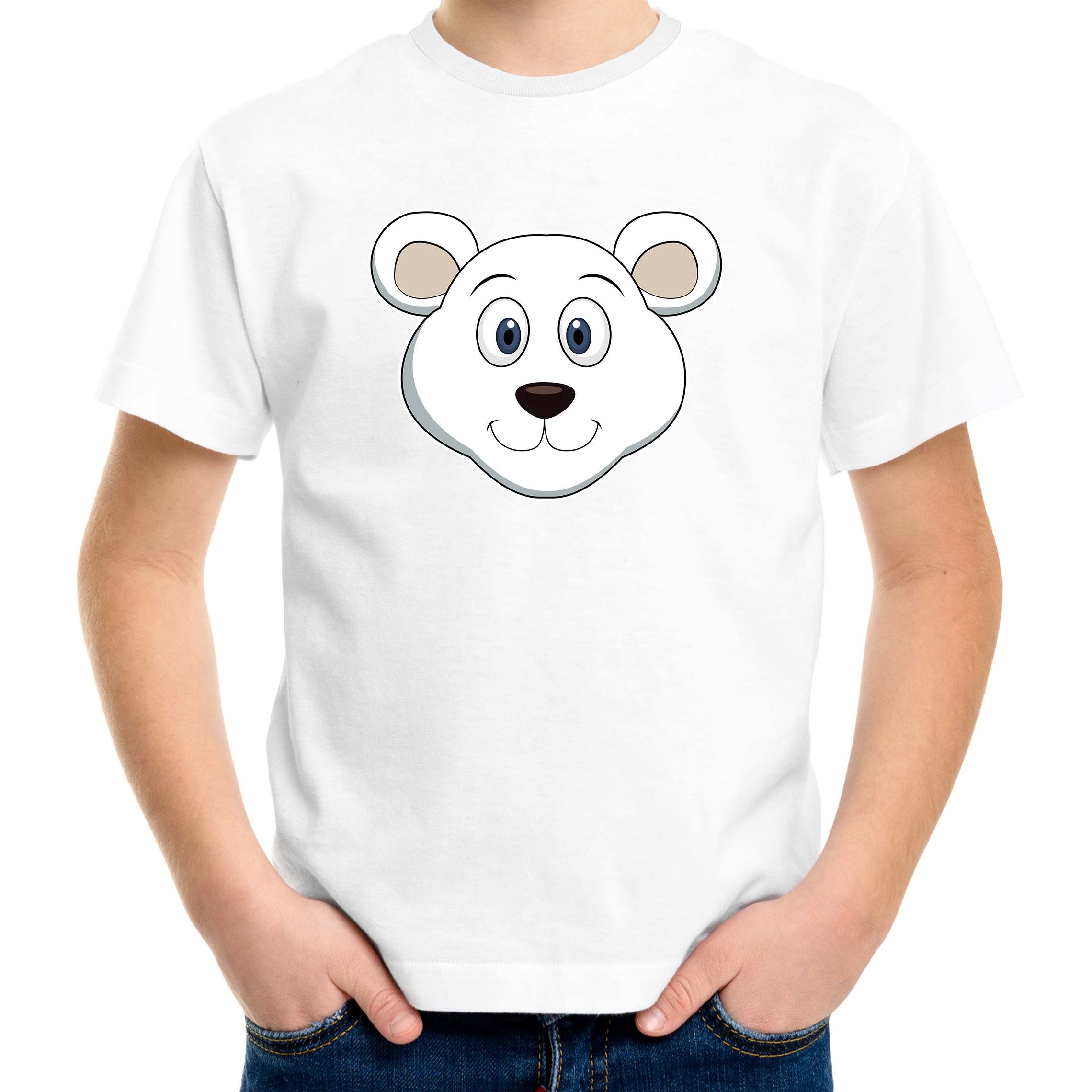 Cartoon ijsbeer t-shirt wit voor jongens en meisjes Cartoon dieren t-shirts kinderen