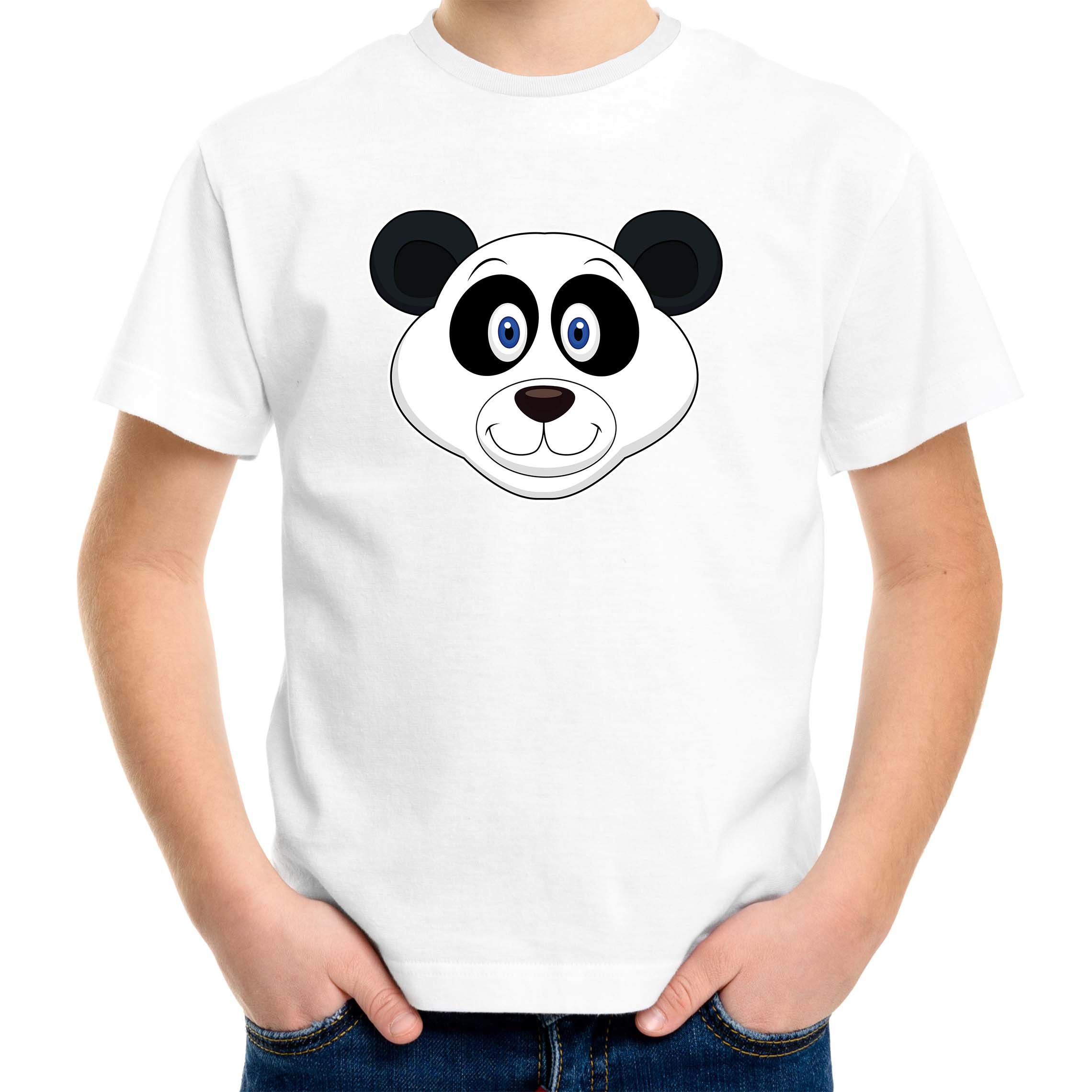 Cartoon panda t-shirt wit voor jongens en meisjes Cartoon dieren t-shirts kinderen
