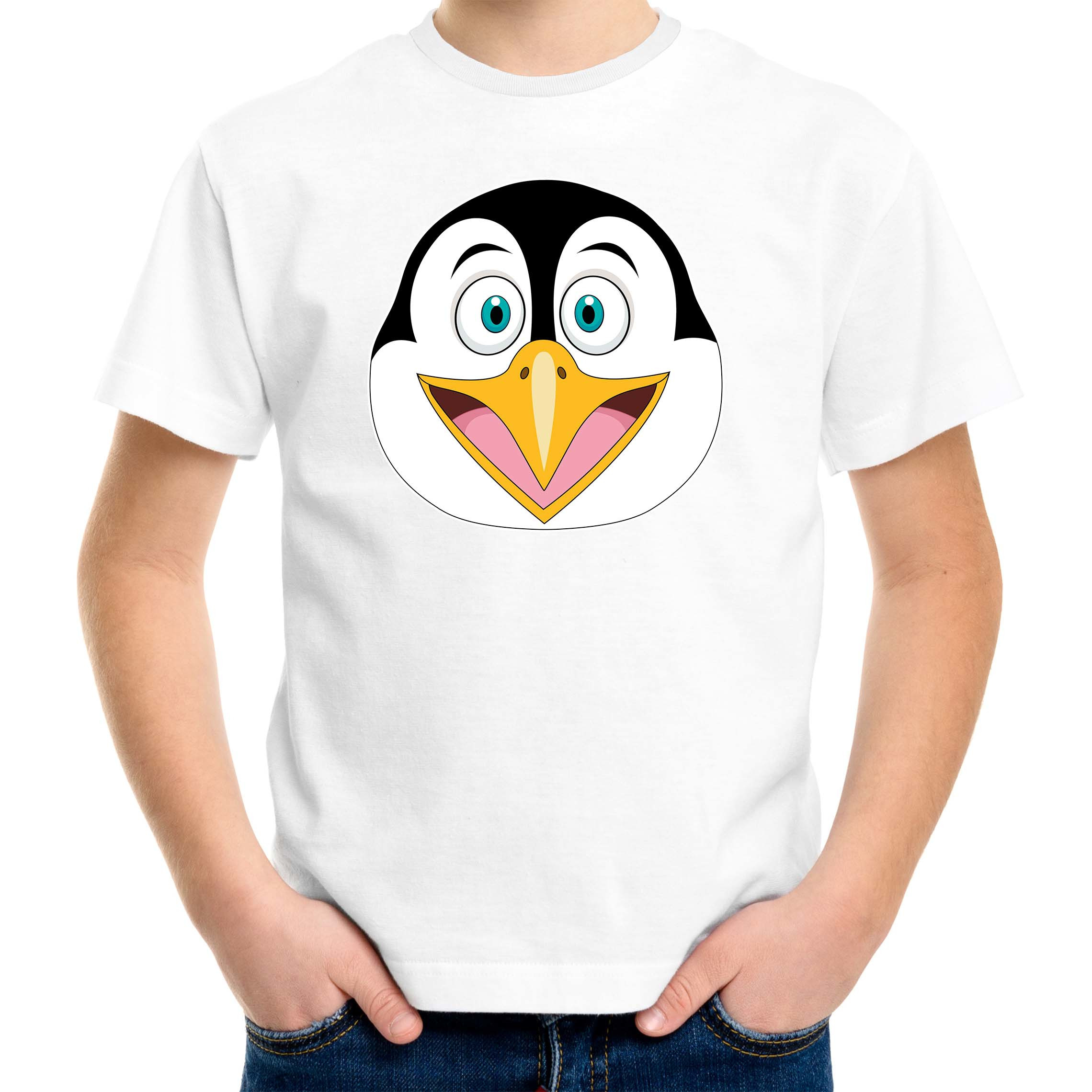 Cartoon pinguin t-shirt wit voor jongens en meisjes Cartoon dieren t-shirts kinderen