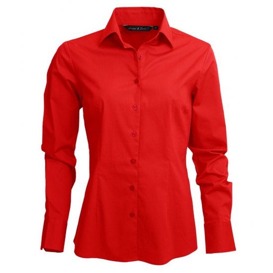 Casual dames overhemd rood lange mouw kopen