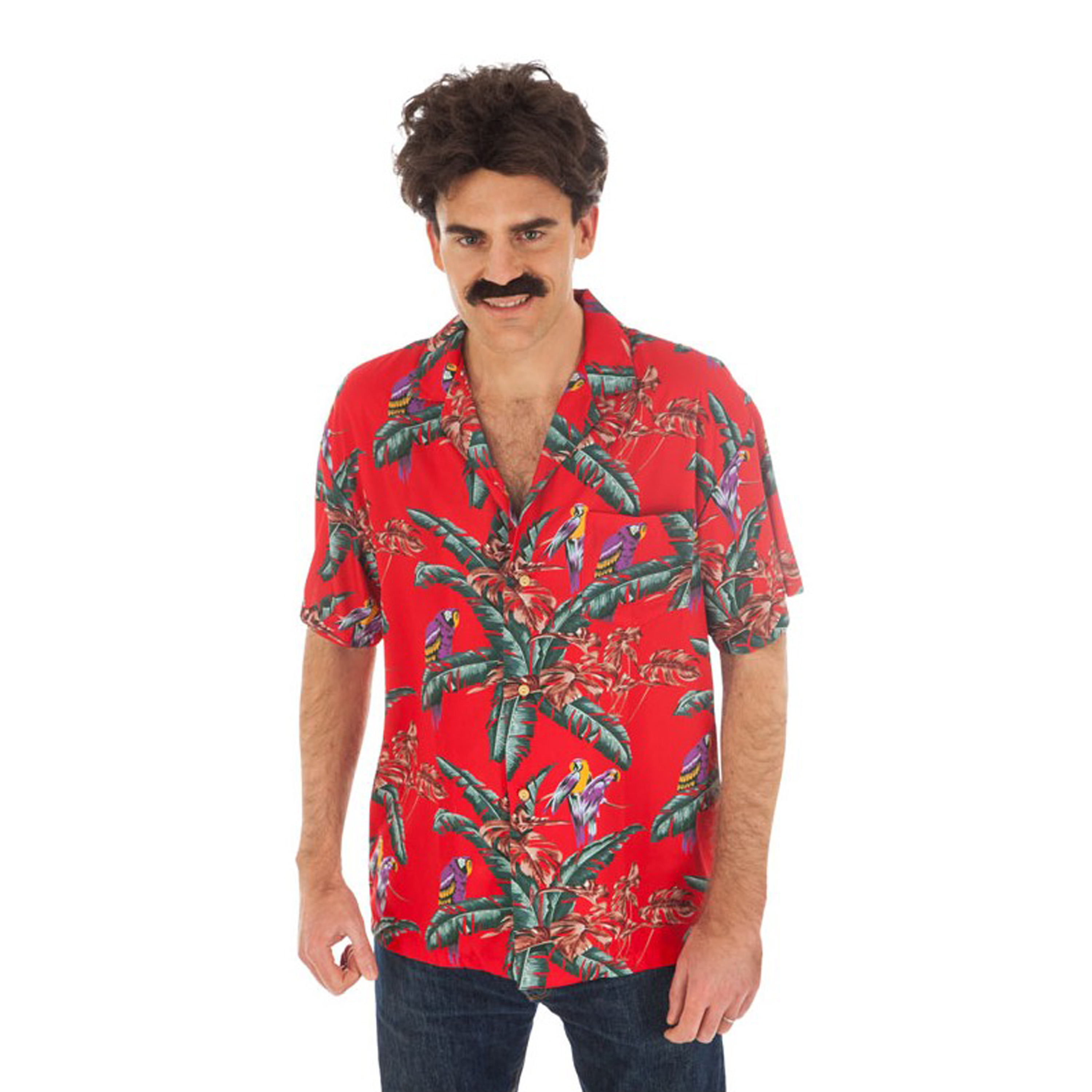 Chaks Hawaii shirt-blouse tropische bloemen rood