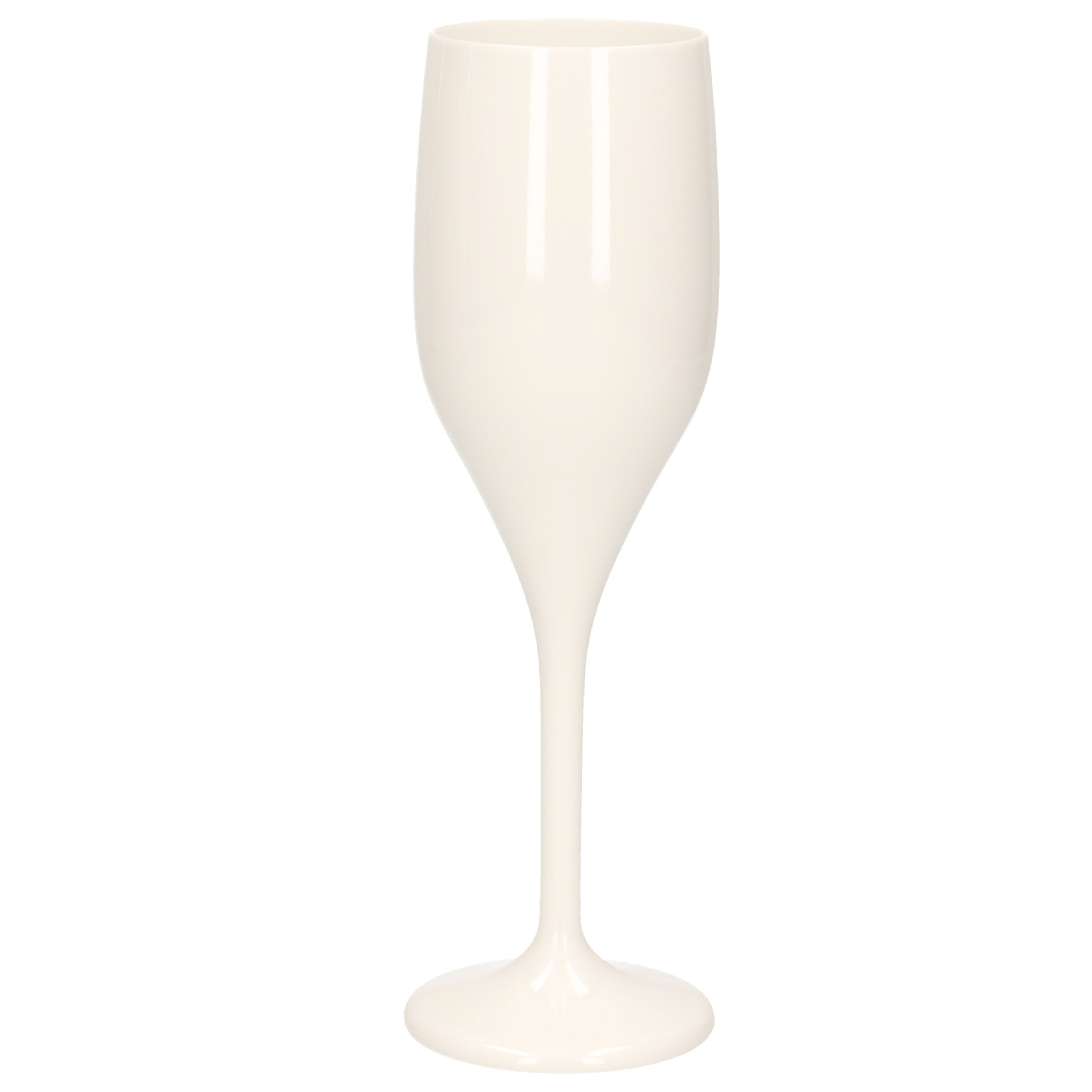 Champagne-prosecco flutes glazen wit 150 ml van onbreekbaar kunststof