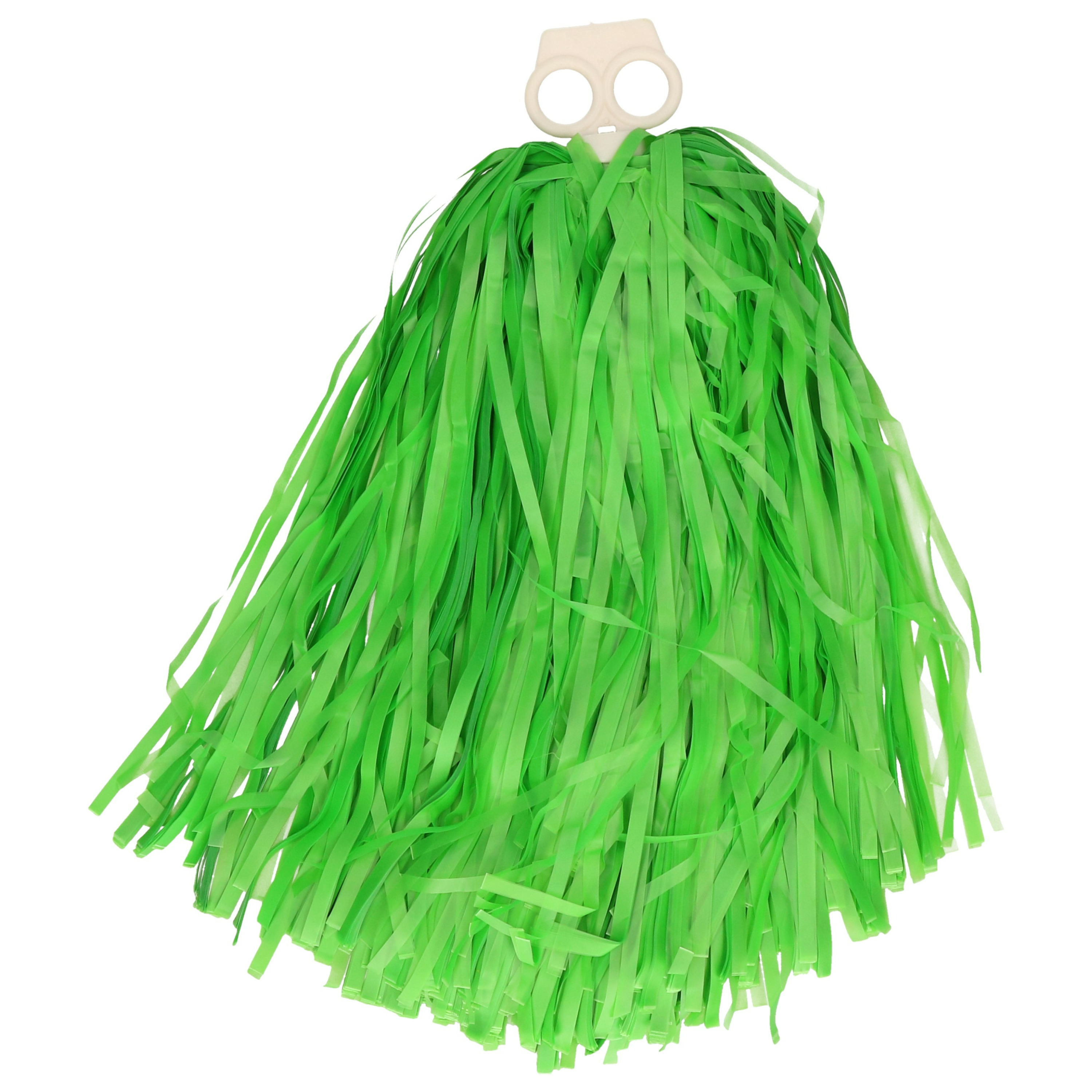 Cheerballs-pompoms 1x groen met franjes en ring handgreep 28 cm