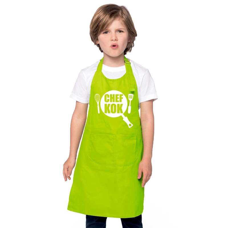 Chef kok kookschort kinderen lime groen