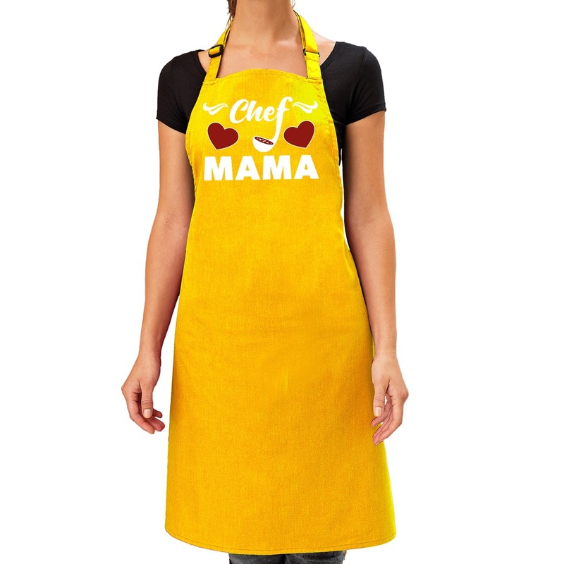 Chef Mama keukenschort geel voor dames-Moederdag