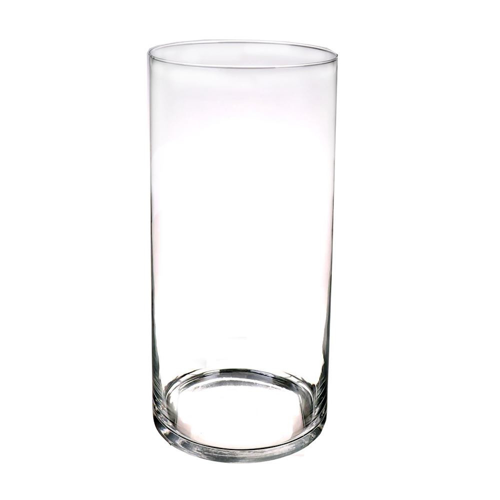 Cilinder vaas-vazen van glas 60 x 19 cm transparant