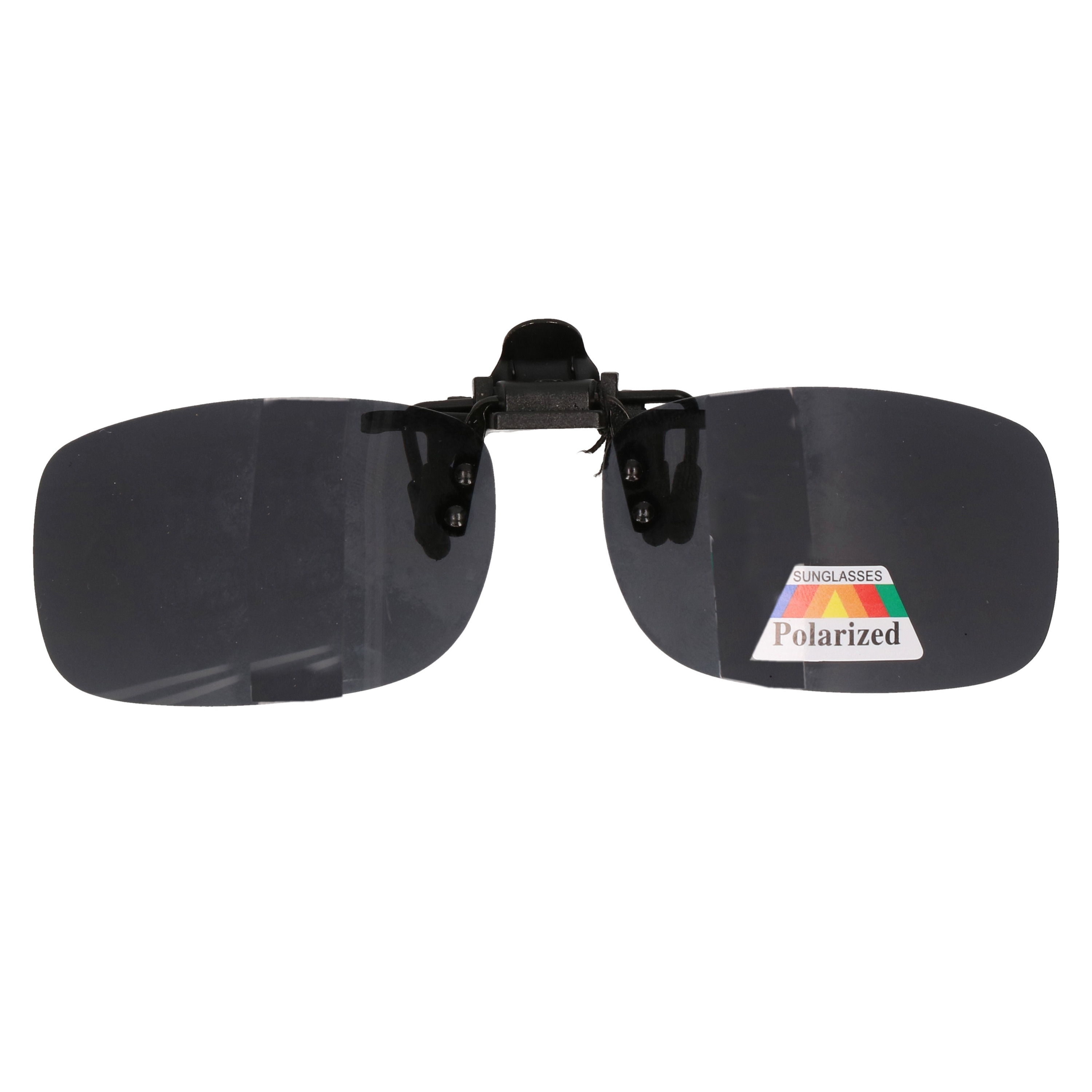 Clip on polariserende voorzet zonnebril zwart UV filter-ovaal model