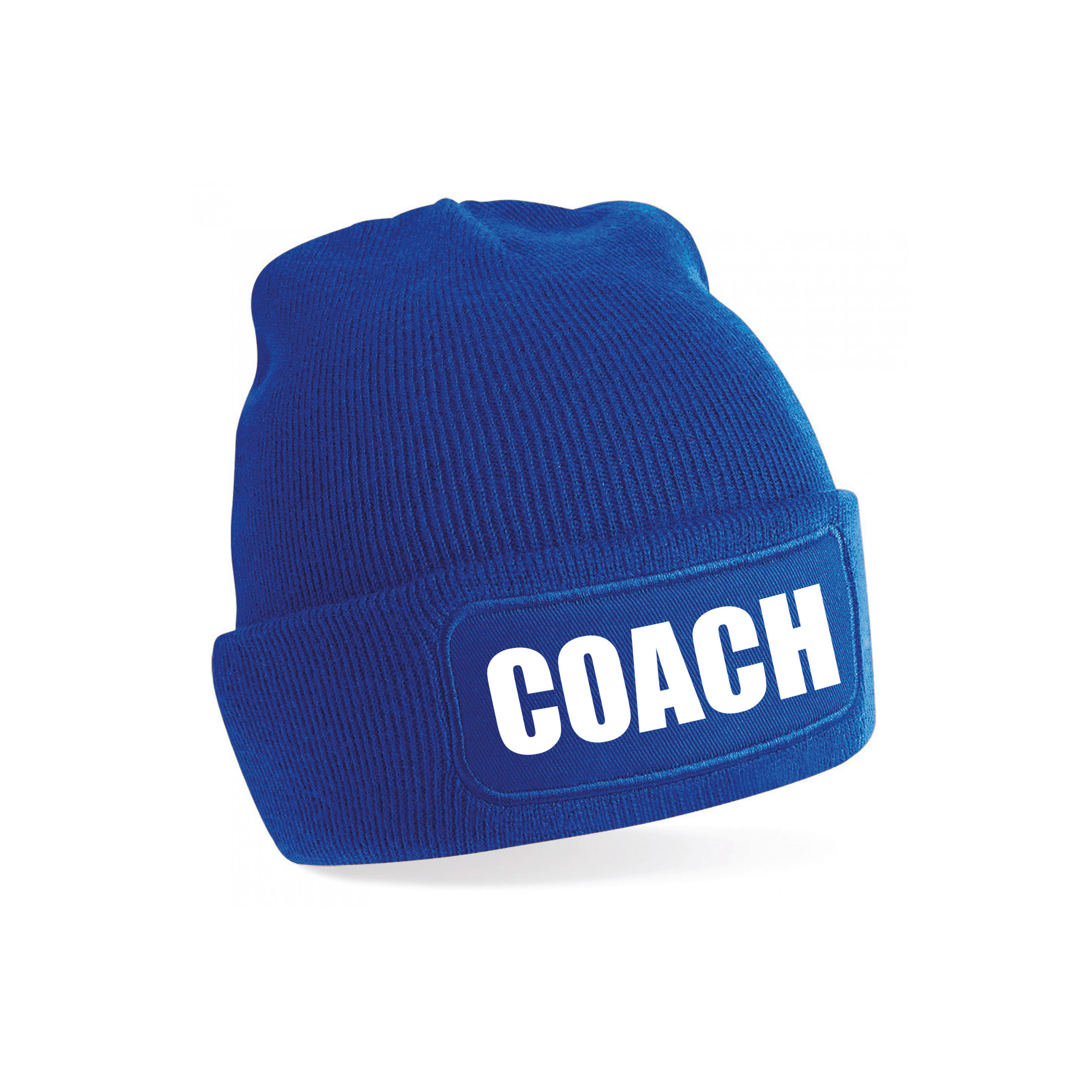 Coach muts voor volwassenen blauw trainer-coach wintermuts beanie one size unisex