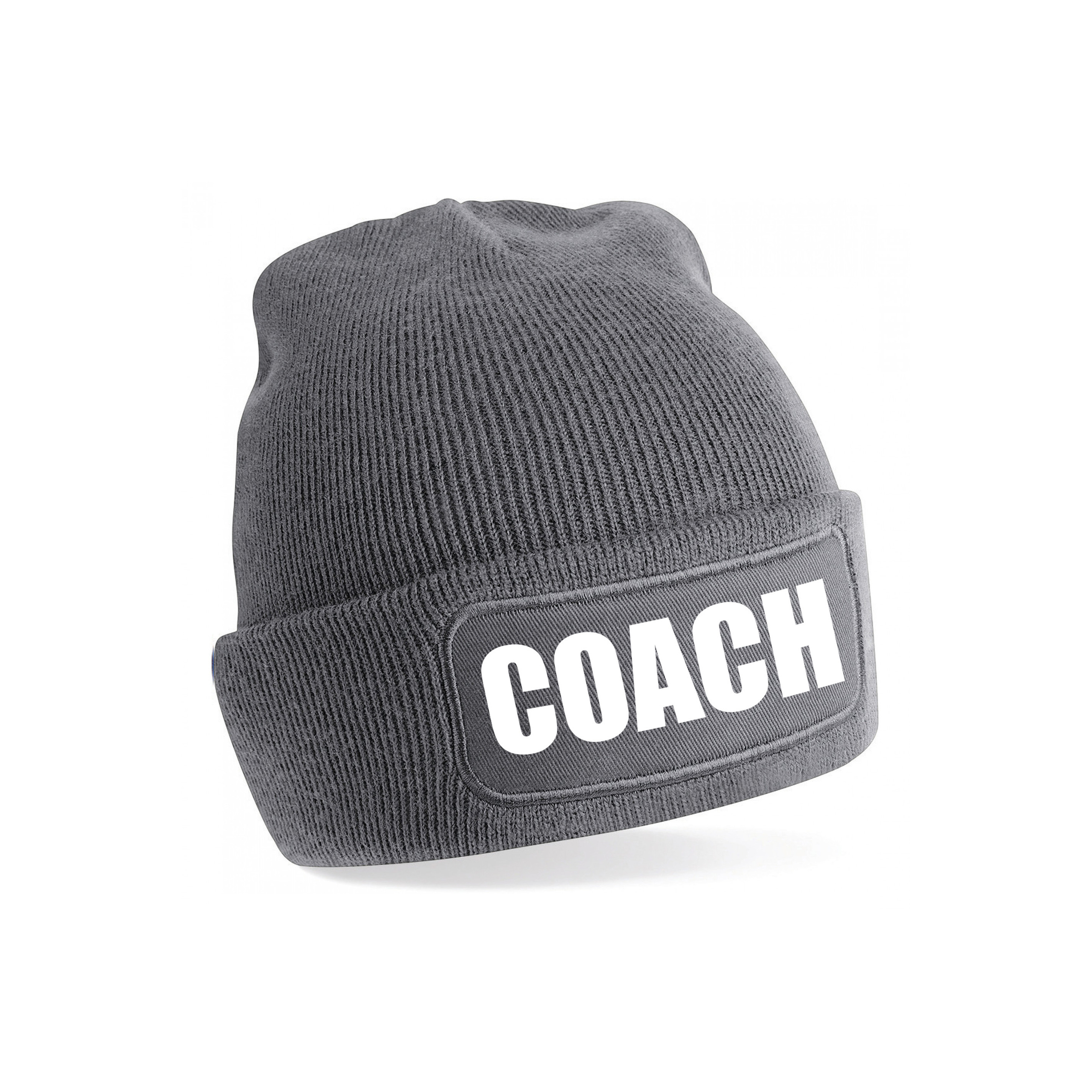 Coach muts voor volwassenen grijs trainer-coach wintermuts beanie one size unisex