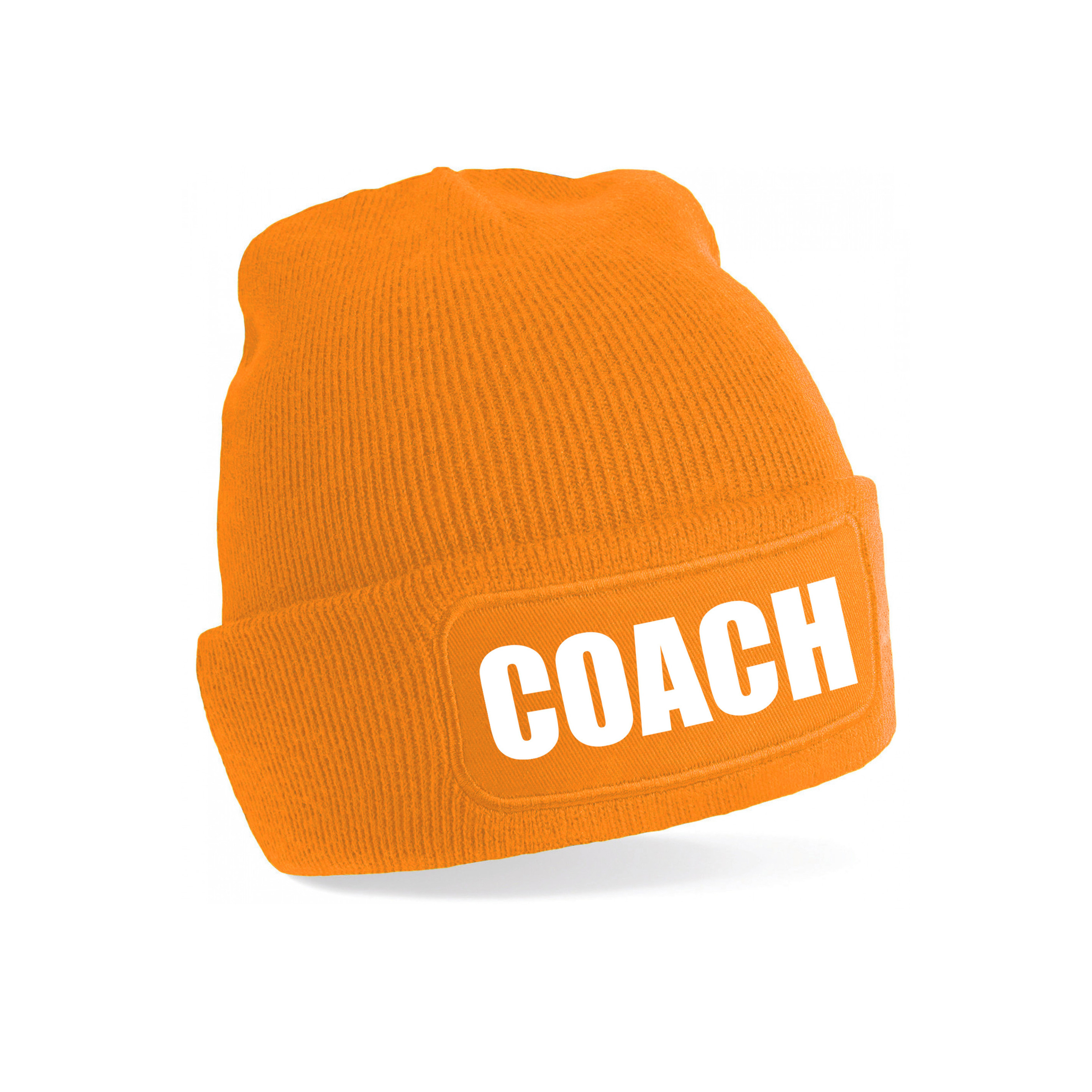 Coach muts voor volwassenen oranje trainer-coach wintermuts beanie one size unisex
