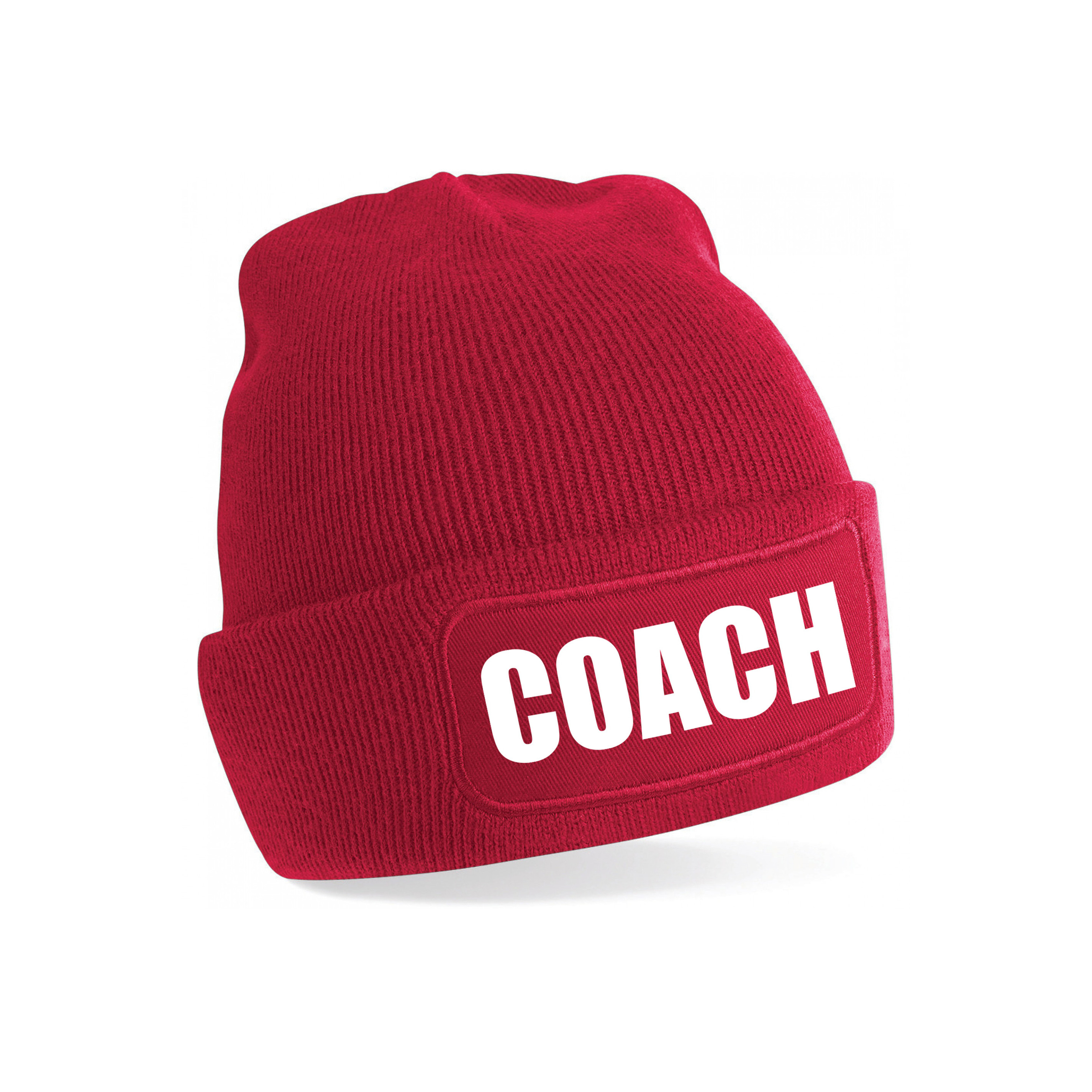 Coach muts voor volwassenen rood trainer-coach wintermuts beanie one size unisex
