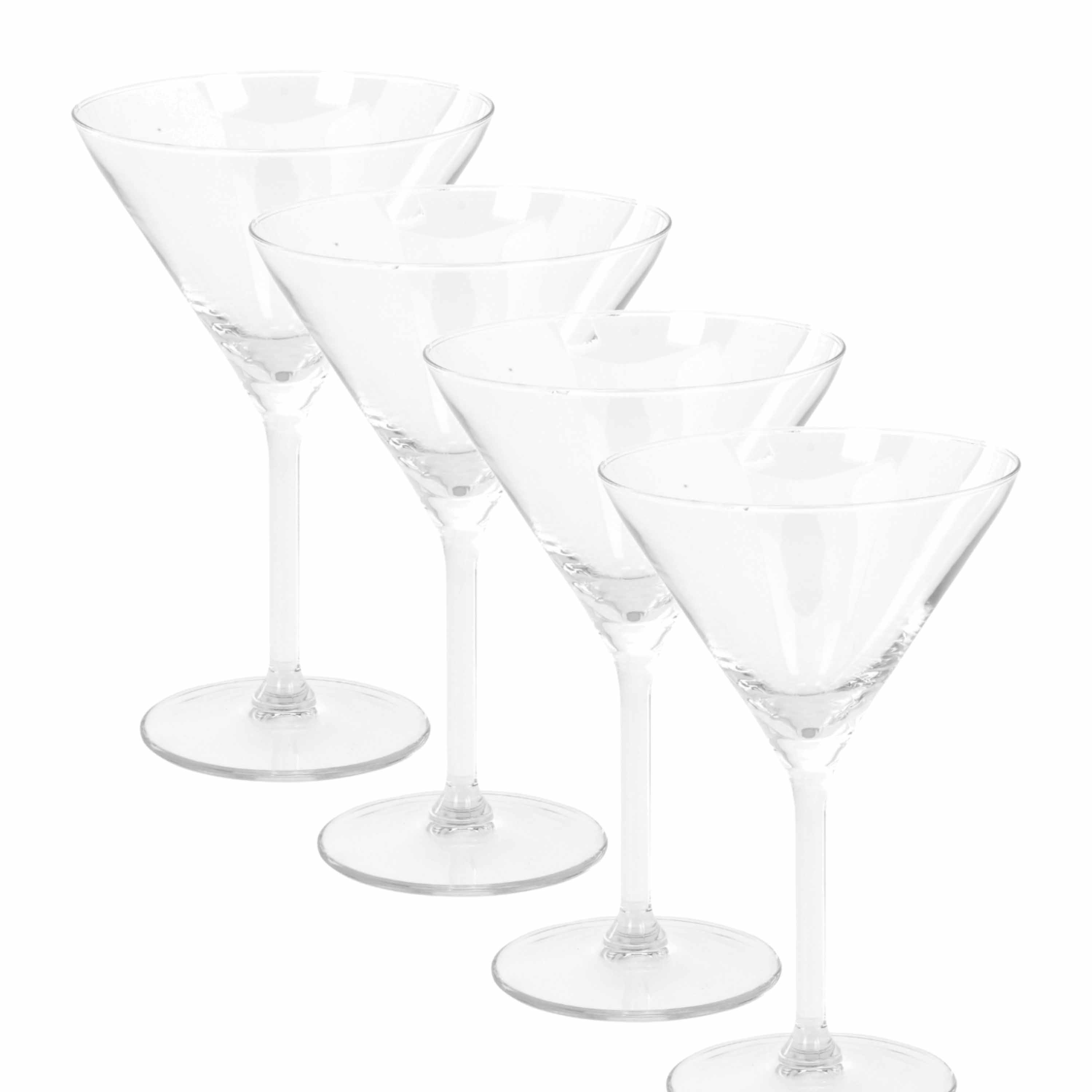Cocktailglazen set 4x martini glazen 260 ml glas