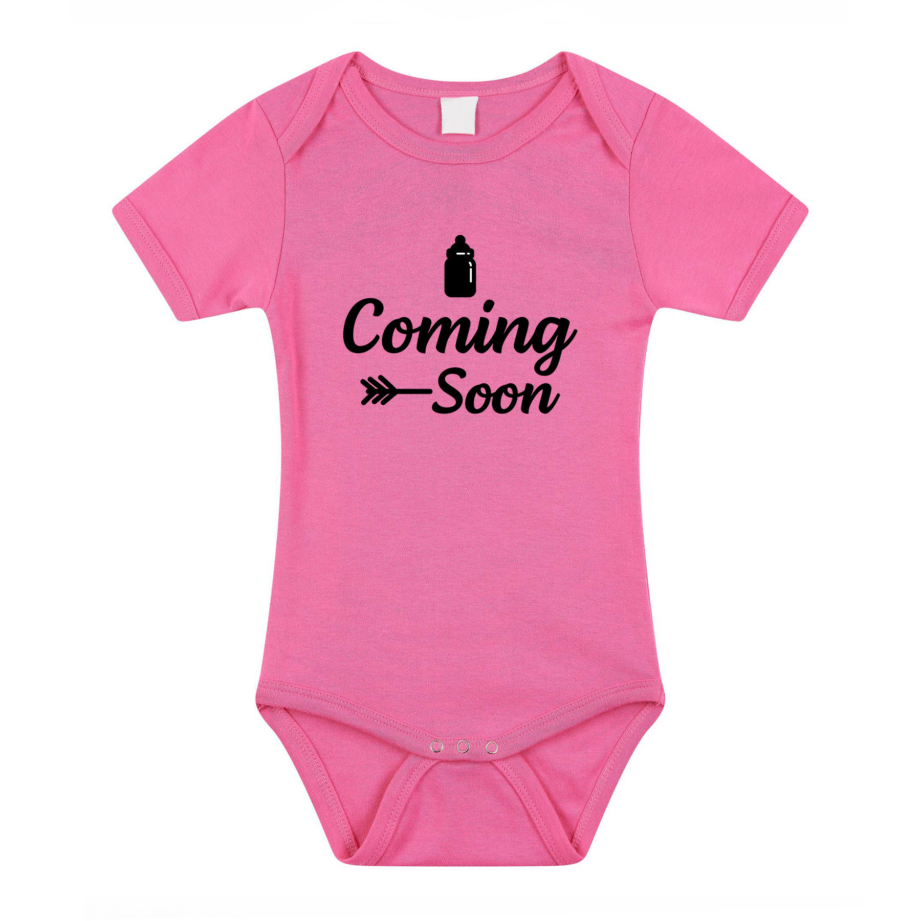 Coming soon gender reveal baby rompertje roze meisjes