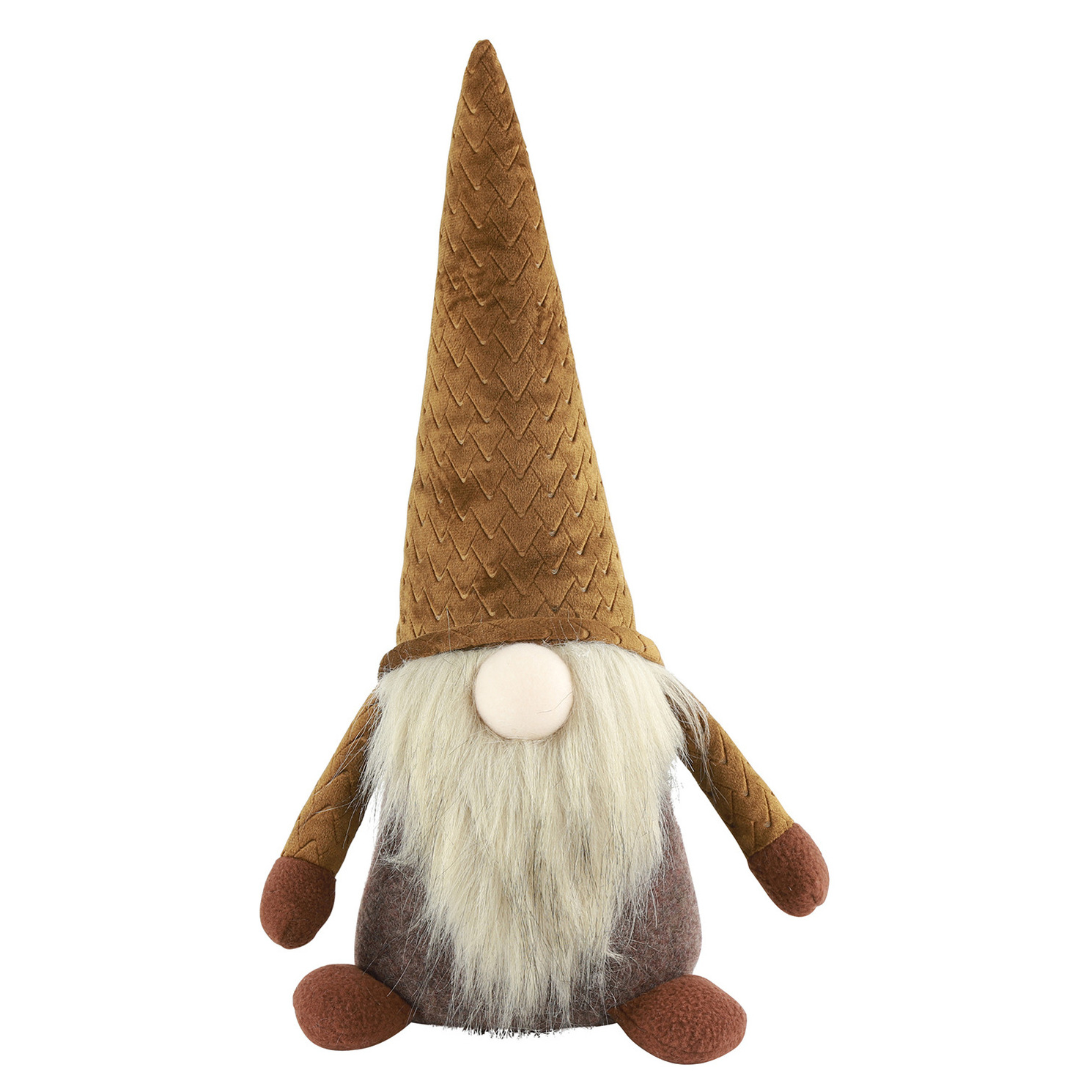 Countryfield pluche knuffel gnome-dwerg decoratie pop -38 cm bruin