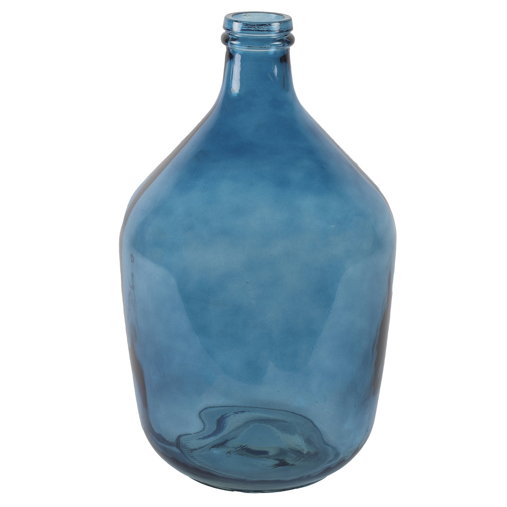 Countryfield Vaas blauw transparant glas XL fles vorm D23 x H38 cm
