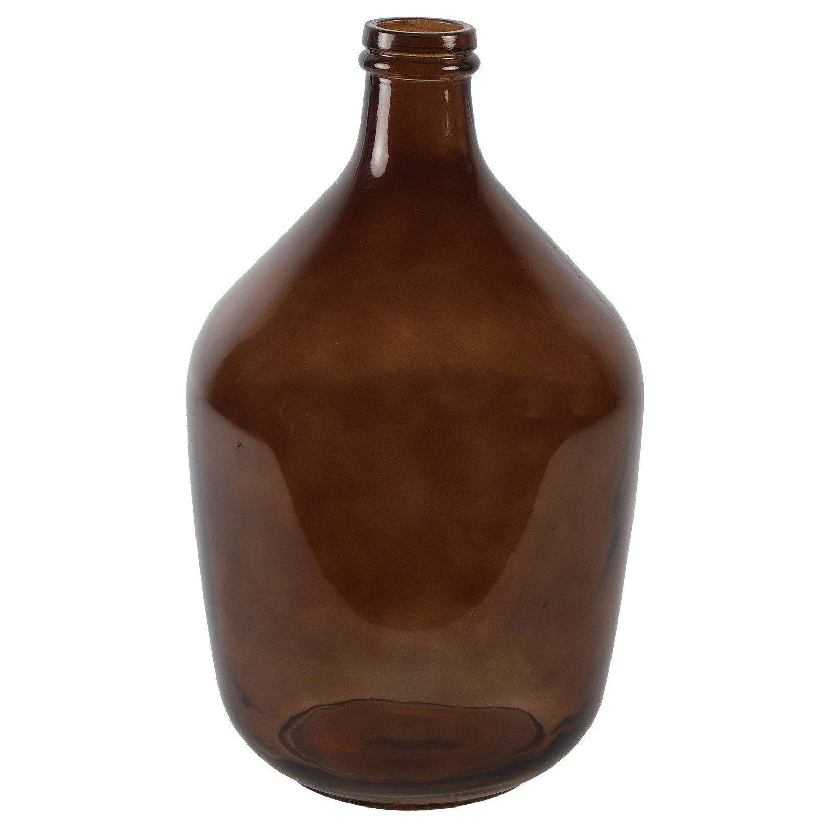 Countryfield Vaas bruin transparant glas XL fles vorm D23 x H38 cm