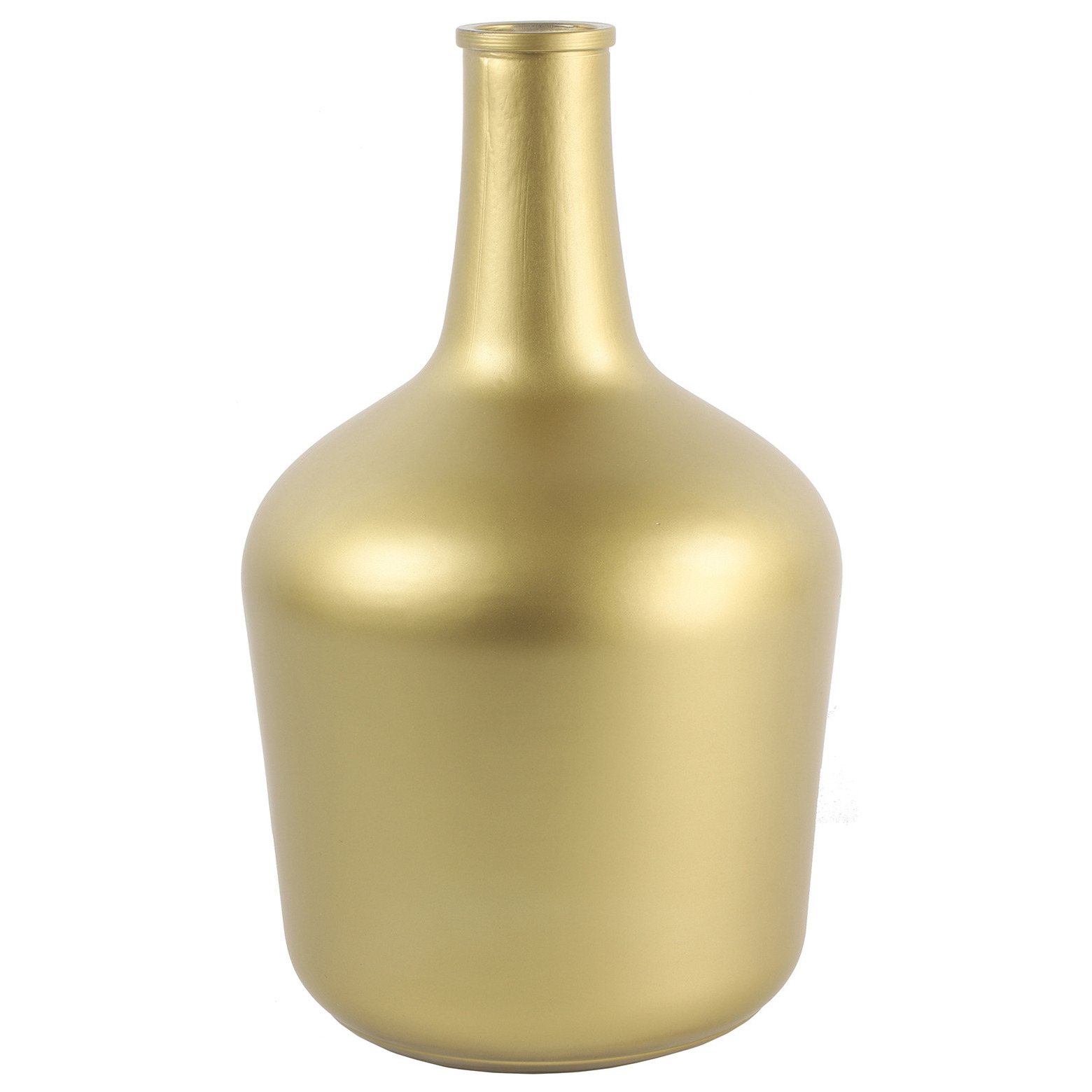 Countryfield Vaas mat goud glas XL fles vorm D25 x H42 cm