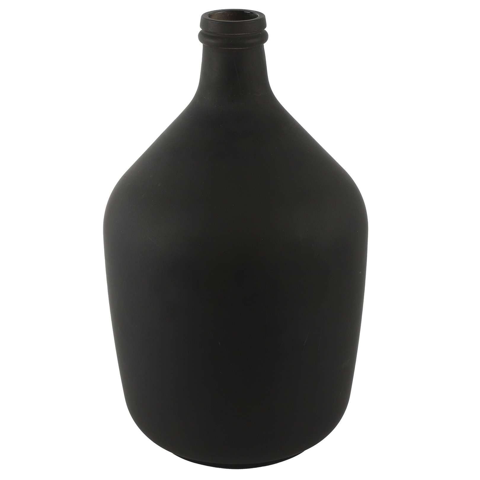 Countryfield Vaas mat zwart glas XL fles vorm D23 x H38 cm