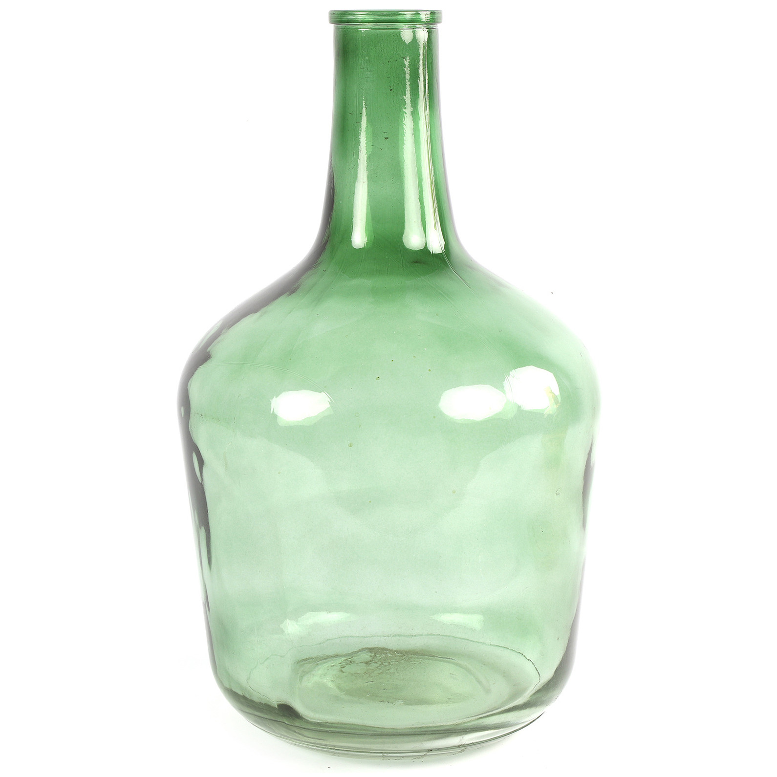Countryfield Vaas transparant groen glas XL fles vorm D25 x H42 cm