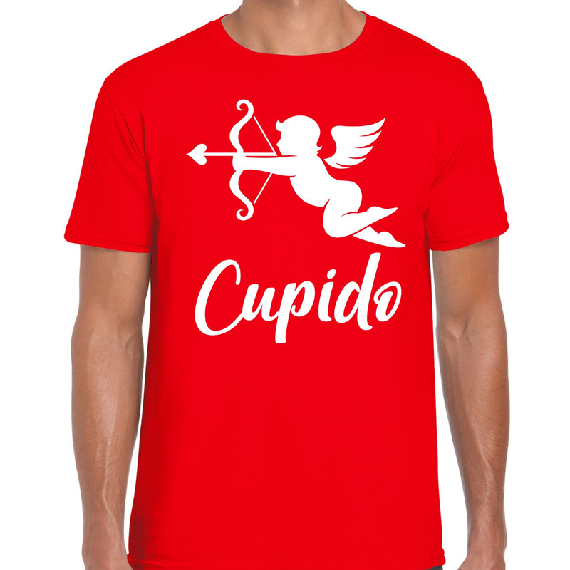 Cupido liefdes shirt-kostuum rood voor heren