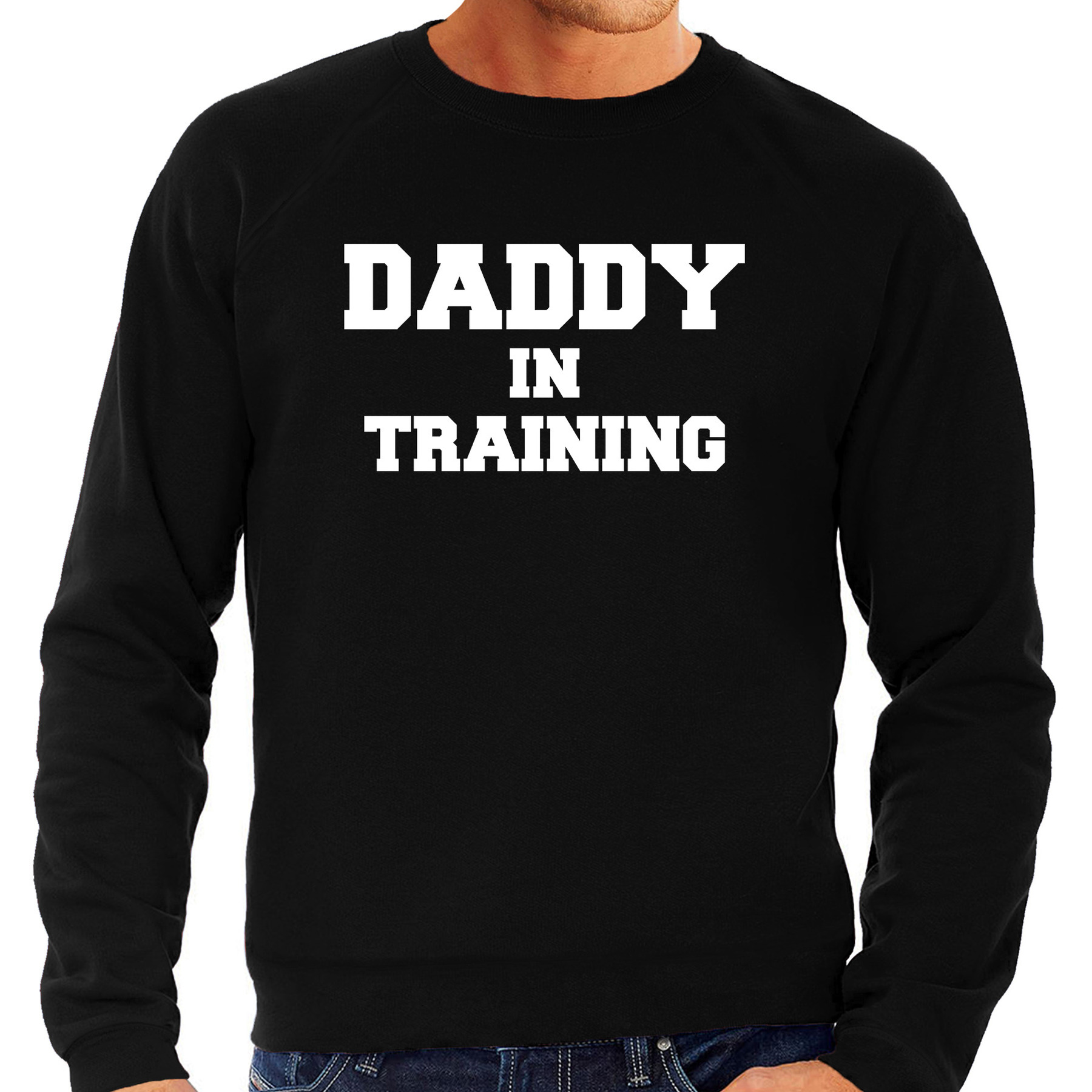 Daddy in training sweater-trui zwart voor heren Aanstaande papa cadeau