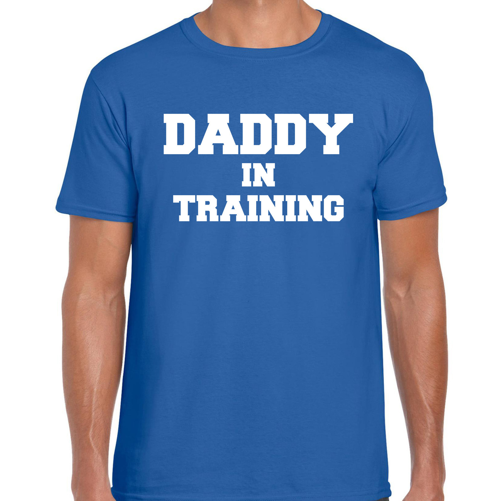 Daddy in training t-shirt blauw voor heren Aanstaande papa cadeau
