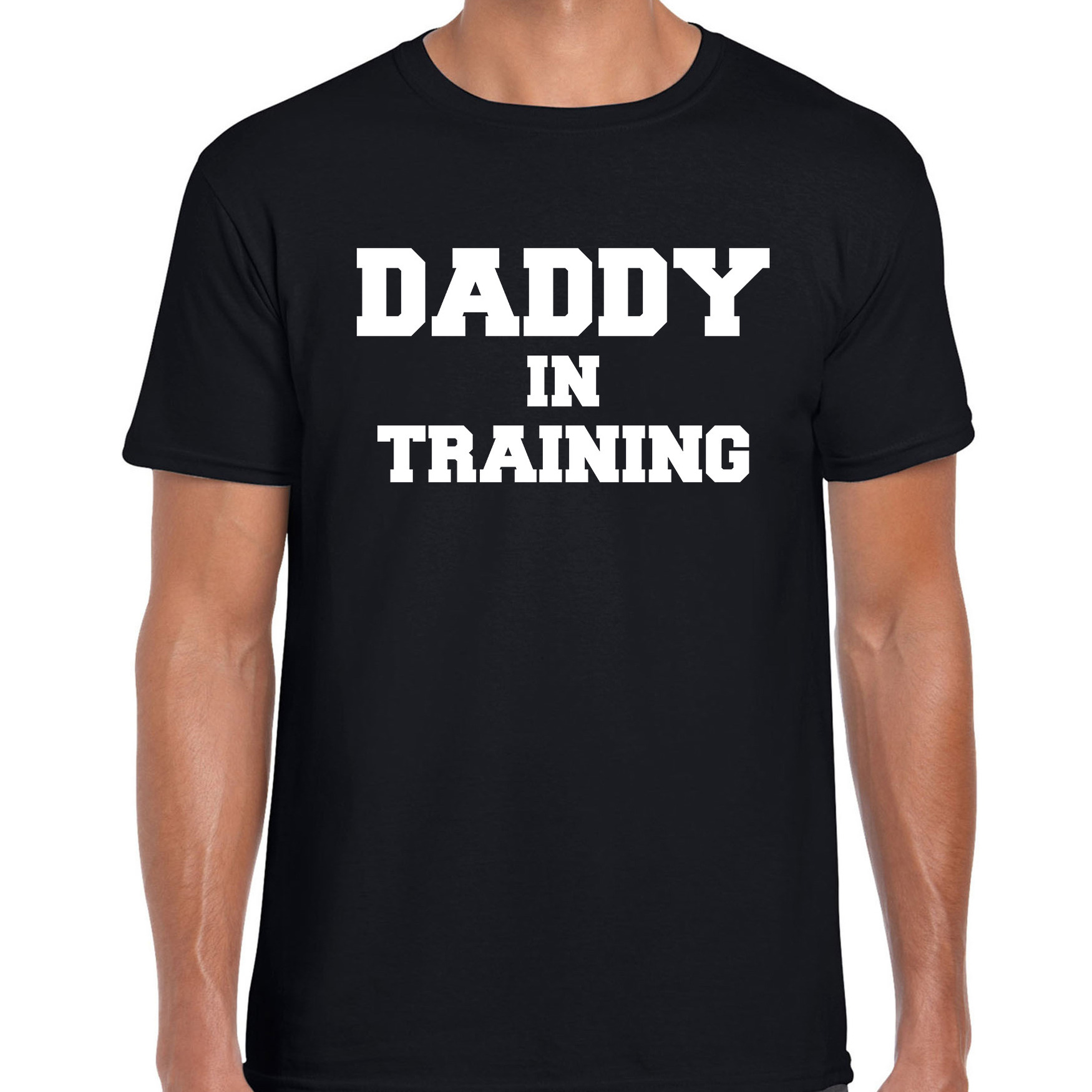 Daddy in training t-shirt zwart voor heren Aanstaande papa cadeau