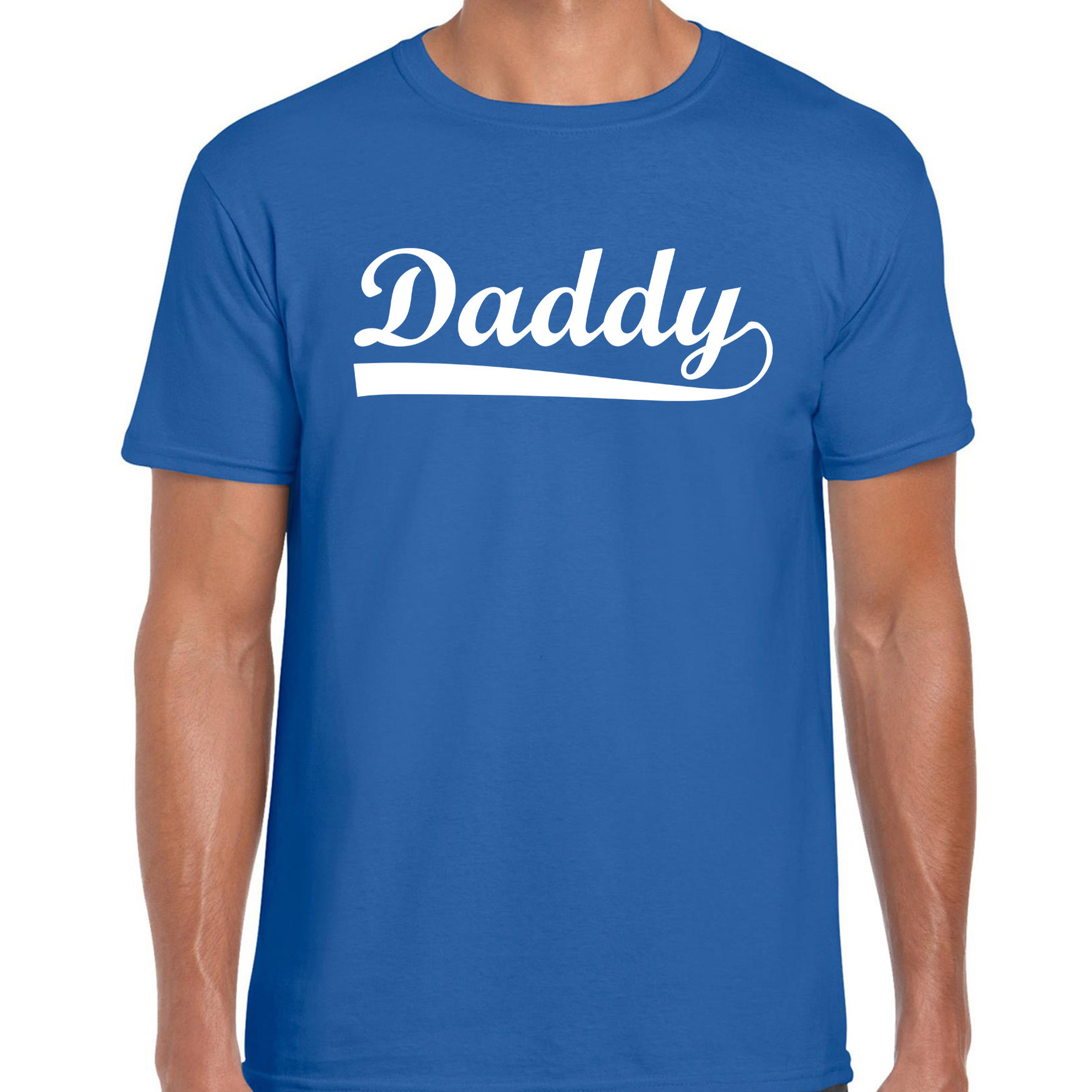 Daddy t-shirt blauw voor heren vaderdag cadeau shirt papa