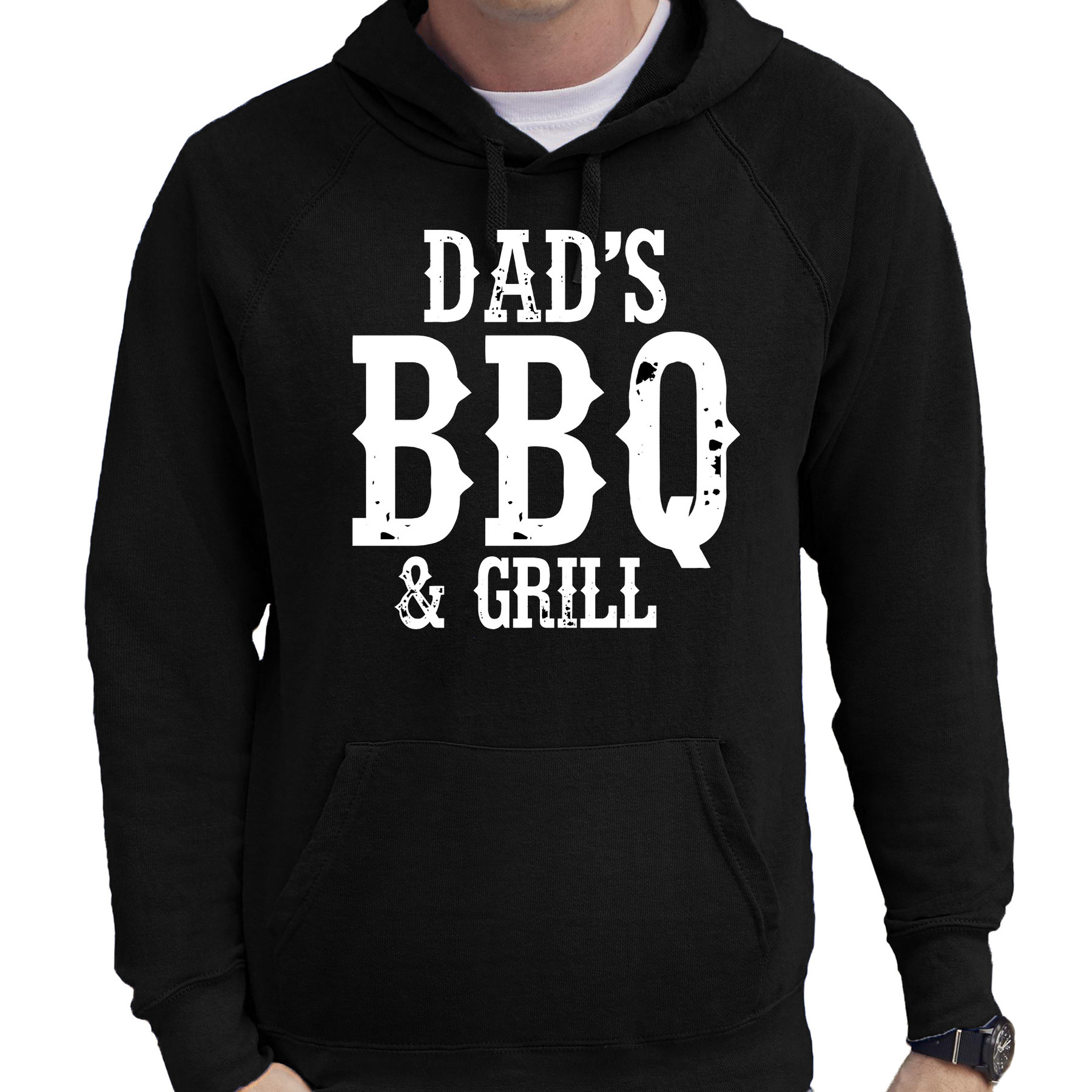 Dads bbq en grill bbq-barbecue cadeau hoodie zwart voor heren