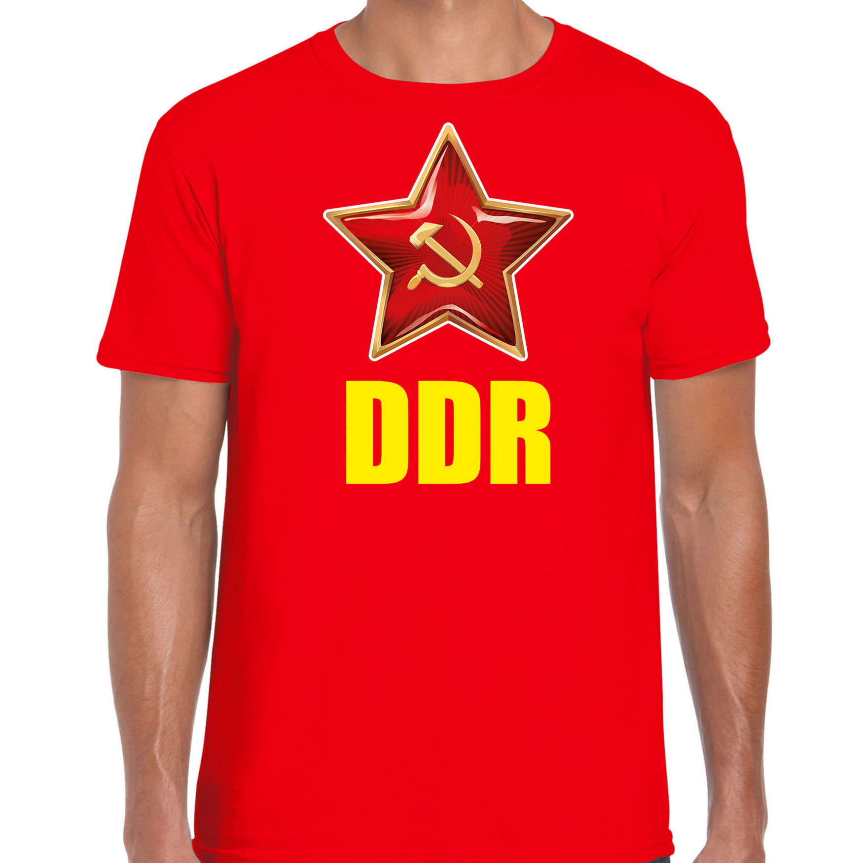 DDR-Duitsland verkleed t-shirt rood voor heren