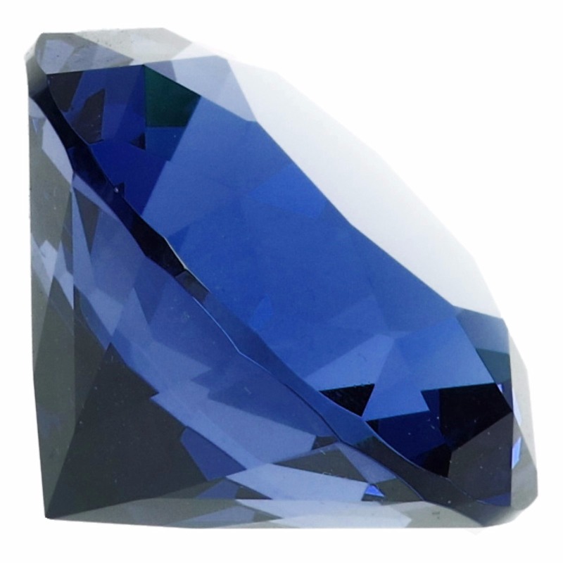 Decoratie diamanten-edelstenen-kristallen blauw 4 cm