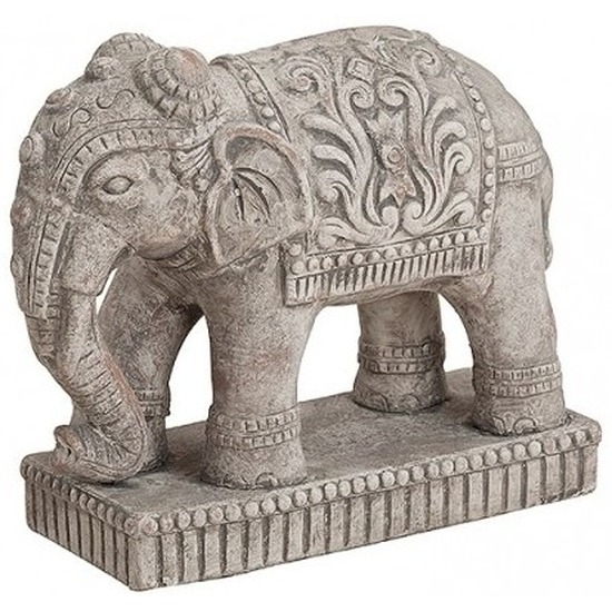 Decoratie dieren beeld olifant grijs 27 cm