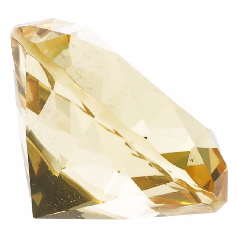 Decoratie namaak diamanten-edelstenen-kristallen geel 4 cm