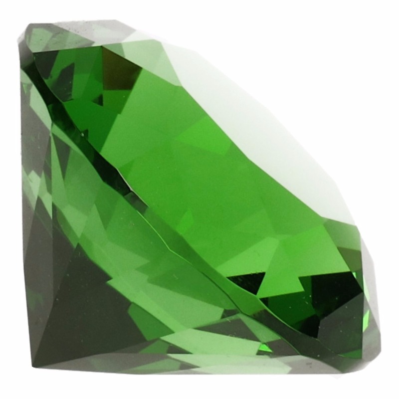 Decoratie namaak diamanten-edelstenen-kristallen groen 4 cm