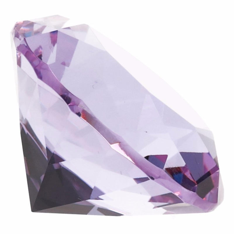 Decoratie namaak diamanten-edelstenen-kristallen lila paars 4 cm