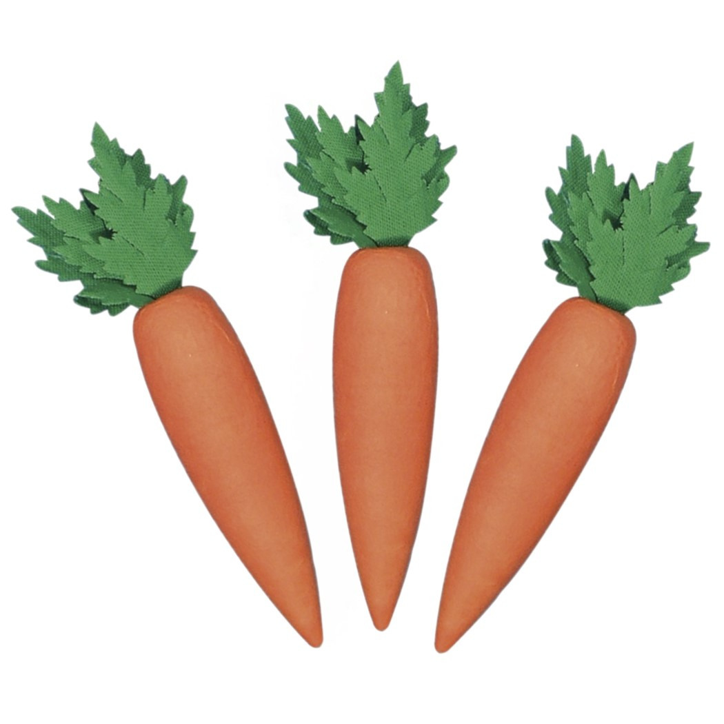 Decoratie wortelen-worteltjes set 3x stuks oranje 6 cm knutselen