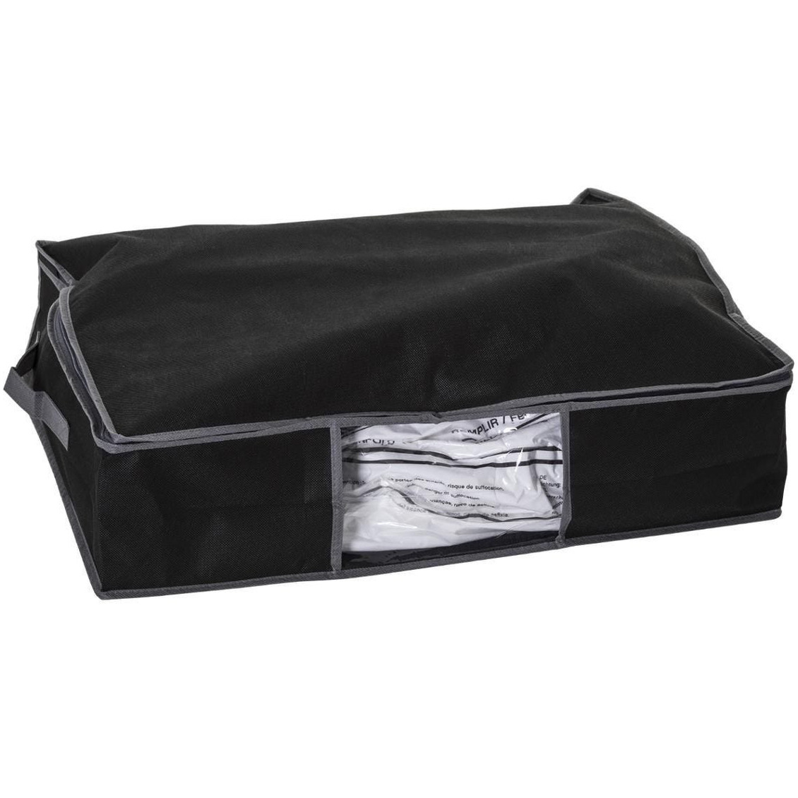 Dekbed-kussen opberghoes zwart met vacuumzak 60 x 45 x 15 cm