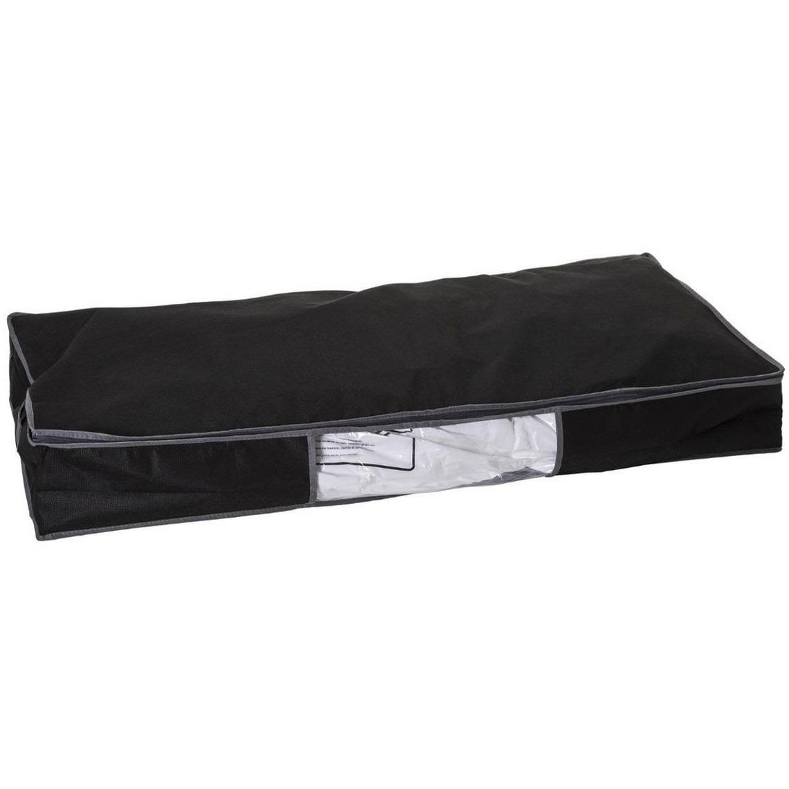 Dekbed-kussen opberghoes zwart met vacuumzak 98 x 45 x 15 cm