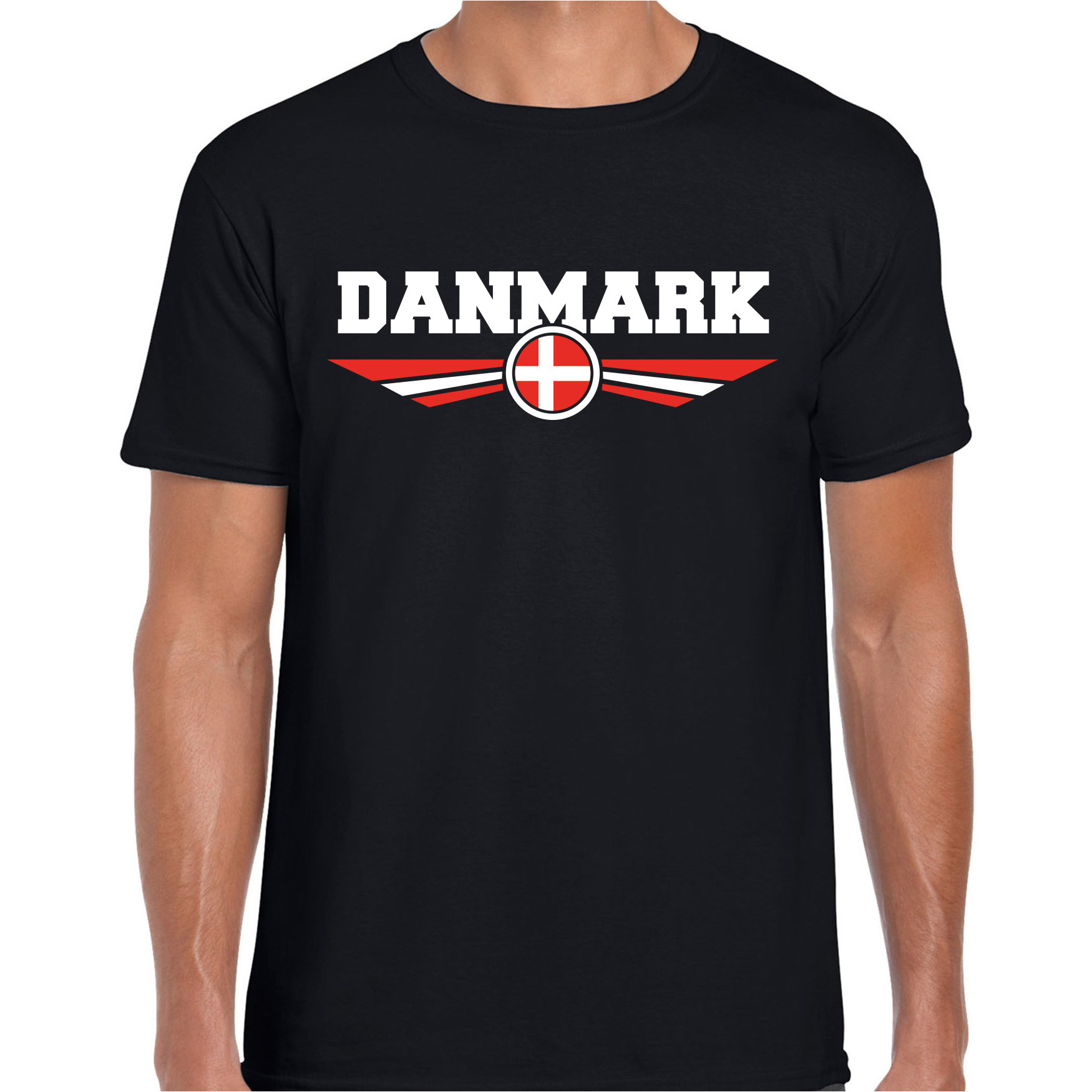 Denemarken-Danmark landen t-shirt zwart heren