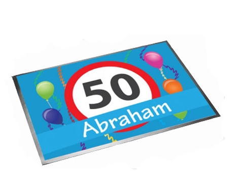 Deurmat-buitenmat Abraham 50 jaar 40 x 60 cm