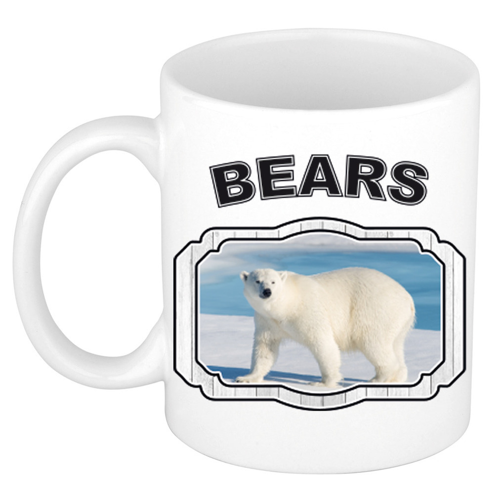 Dieren grote ijsbeer beker bears- ijsberen mok wit 300 ml