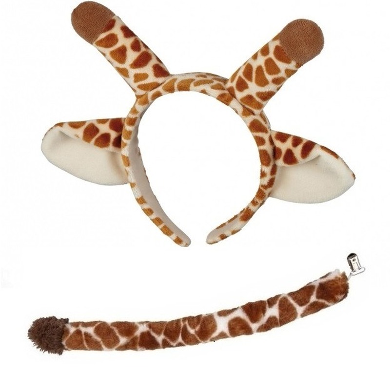 Dieren verkleed accessoire set giraffe voor kinderen