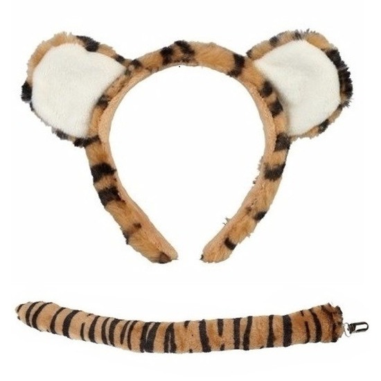 Dieren verkleed accessoire set tijger voor kinderen