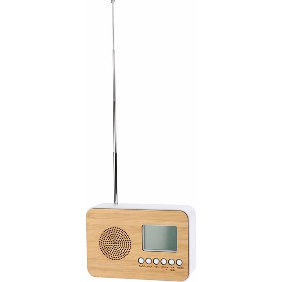 Digitale wekker naturel-wit kunststof 14 x 6 x 10 cm alarm klok