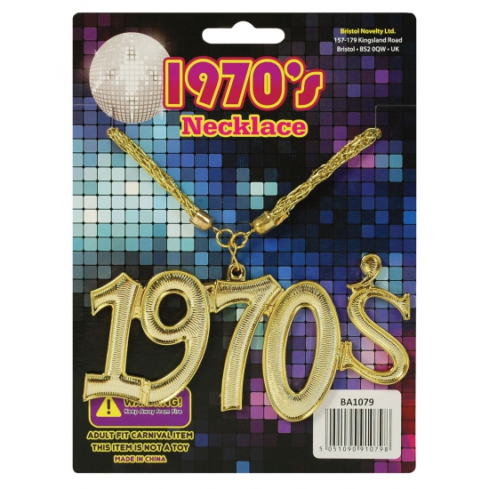 Disco Seventies verkleed ketting jaren 70 thema carnaval kunststof