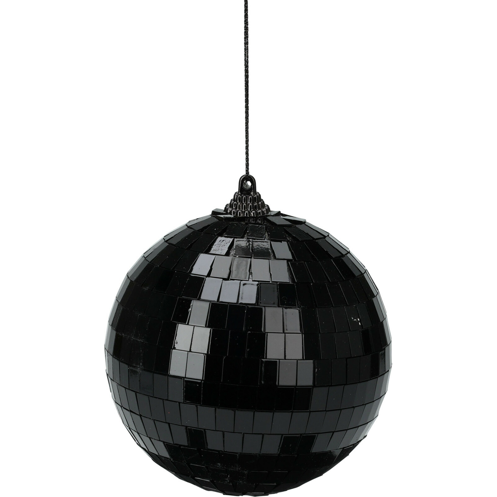 Discobal kerstbal-spiegel kerstbal- 1x st zwart 10 cm kunststof