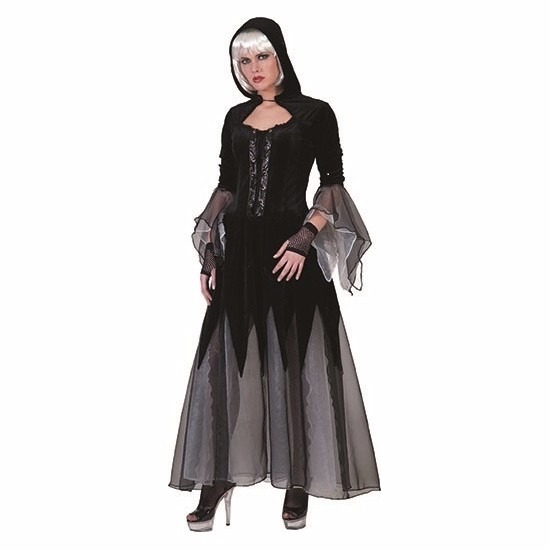 Dolores horrorkleding verkleedjurk zwart